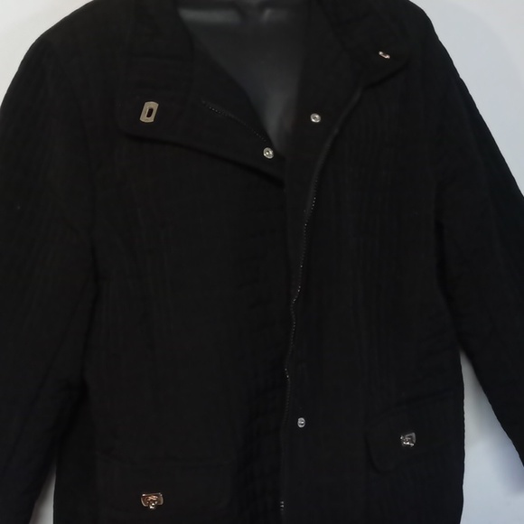 Komitor women's trench coat. Pretty teal inner liner. - Picture 2 of 5